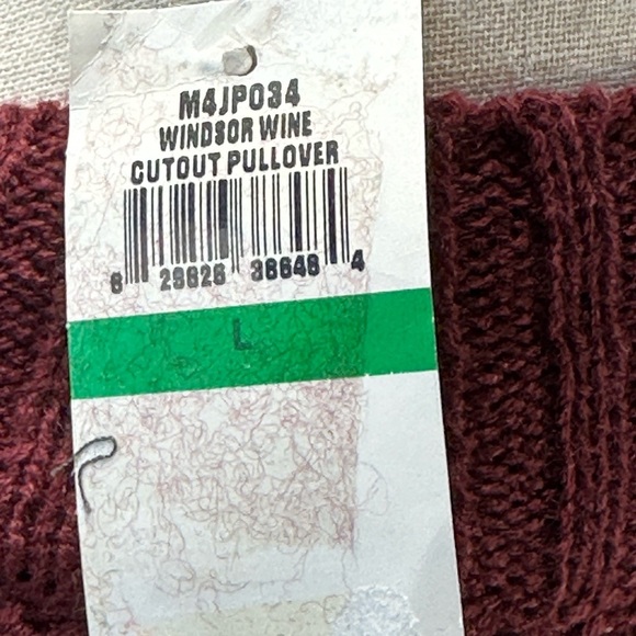 Planet Gold Long Sleeve Crew Keyhole Neck Sweater - Maroon Red - size Large - Picture 7 of 7